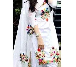 Unstitched Cotton screen Printed Salwar Kameez for Women - Multi Color 