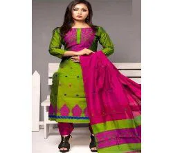 Unstitched Cotton Screen Printed Salwar Kameez for Women