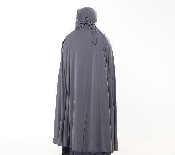 Women Muslim Wear Khimar with Niqab -1 Piece Ash Color