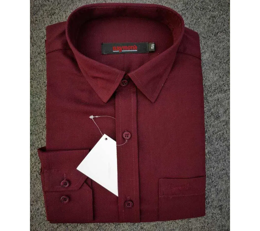 Full Sleeve Cotton Shirt For men -maroon 