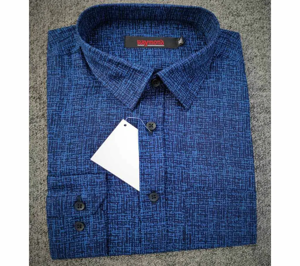 Full Sleeve Cotton Shirt For men -blue 