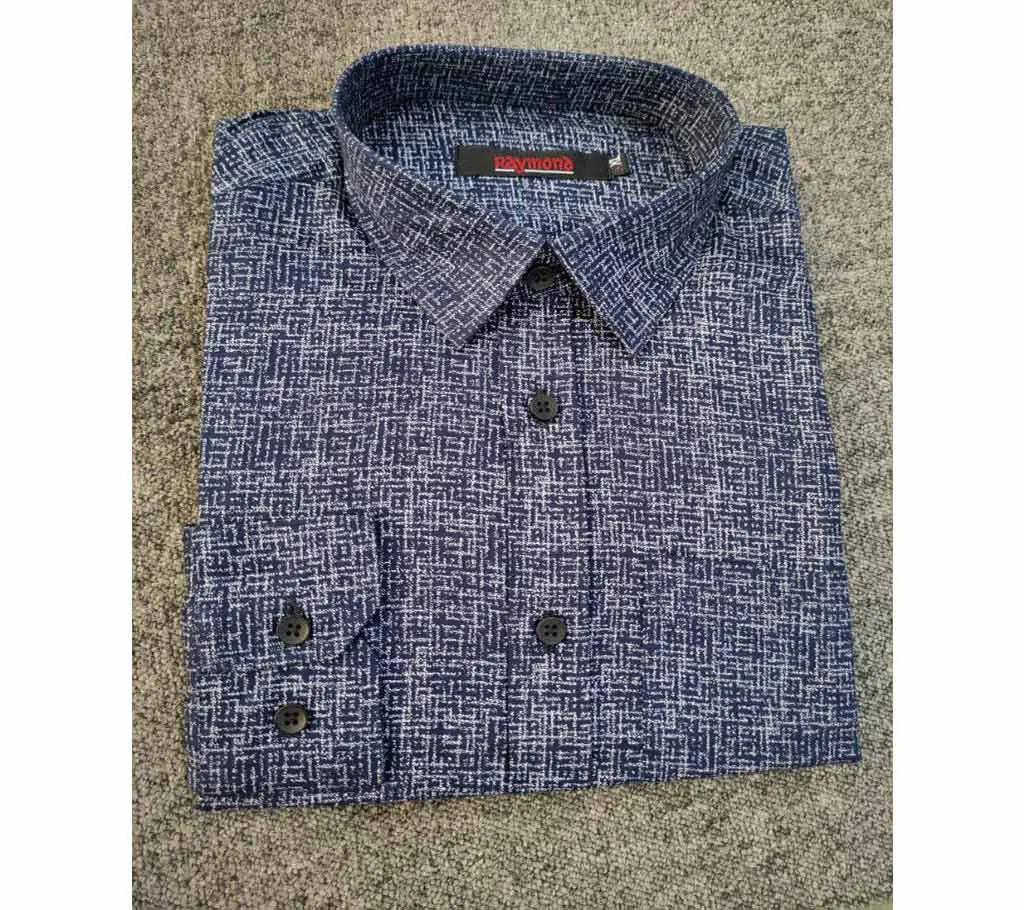 Full Sleeve Cotton Shirt For men-Blue 