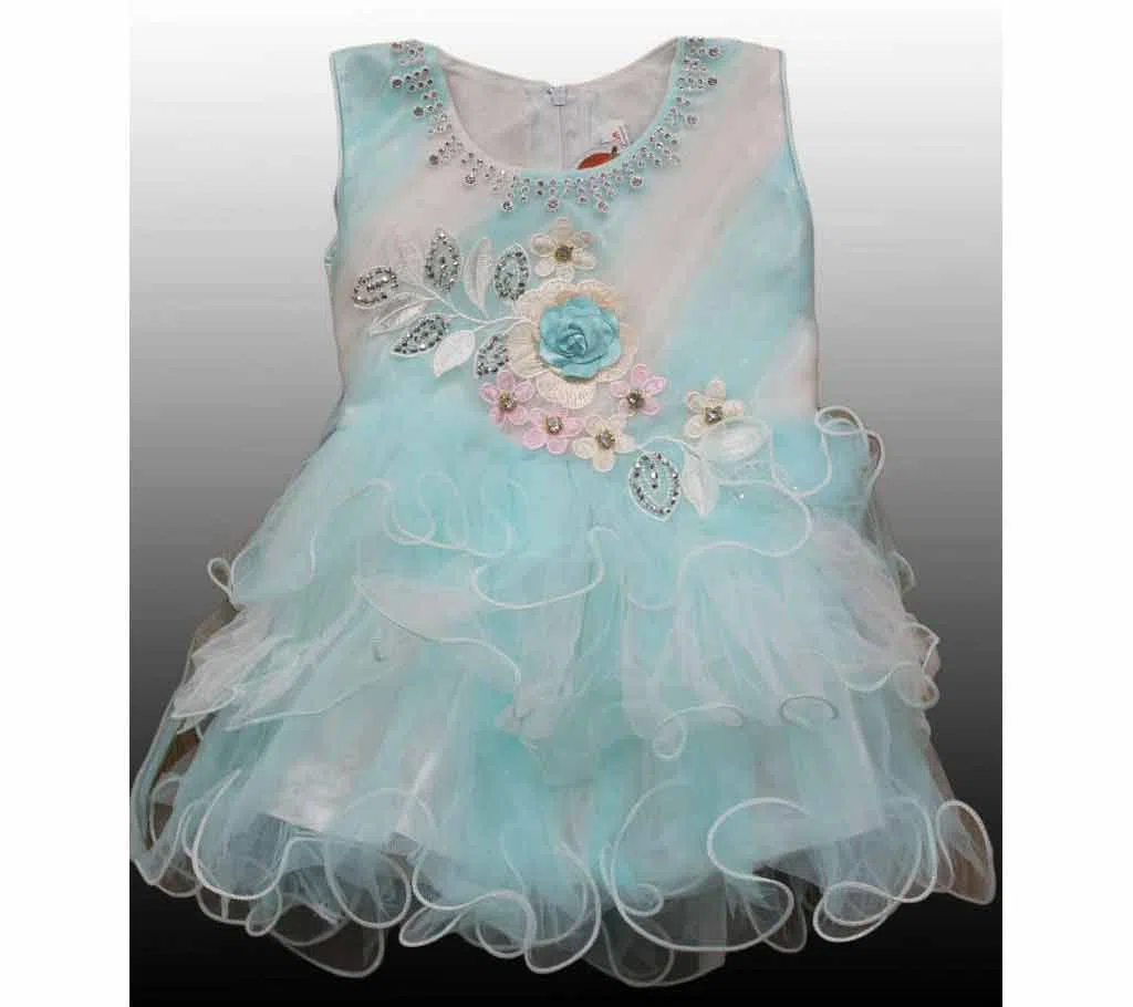  baby party dress (2-3 years)-sky blue 
