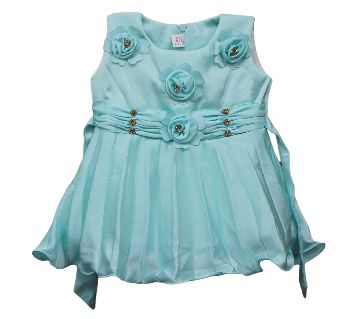 baby party dress (1-1.5 years)-sky blue 