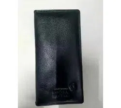 Black Color Long Purse Leather Wallet For Men-Black 