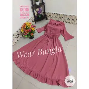 Long Georgette_Gown Sweet Pink Colour  
