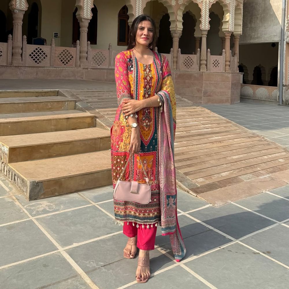 Weightless Georgette Readymade Three Piece for Women