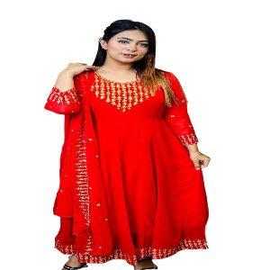 Weightless Georgette Embroidery Readymade Orna Gown (2pcs)