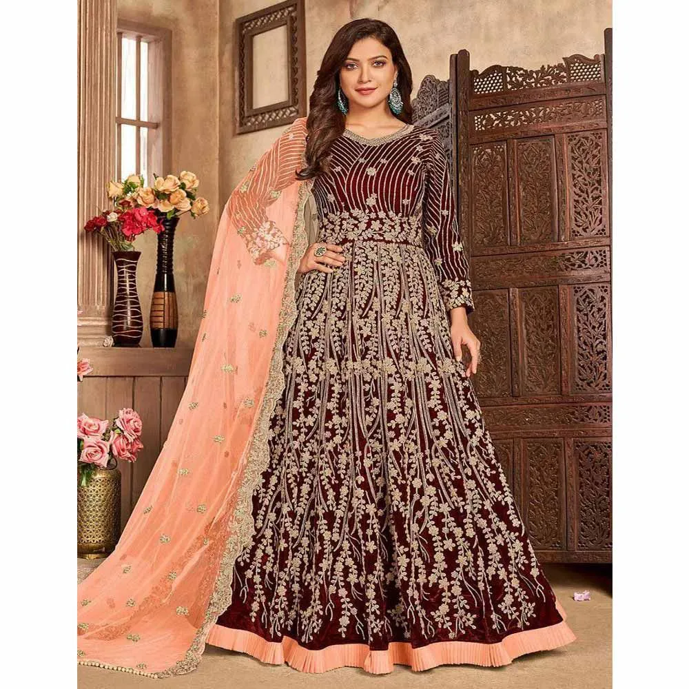 Georgette Embroidery New Party Long Gown