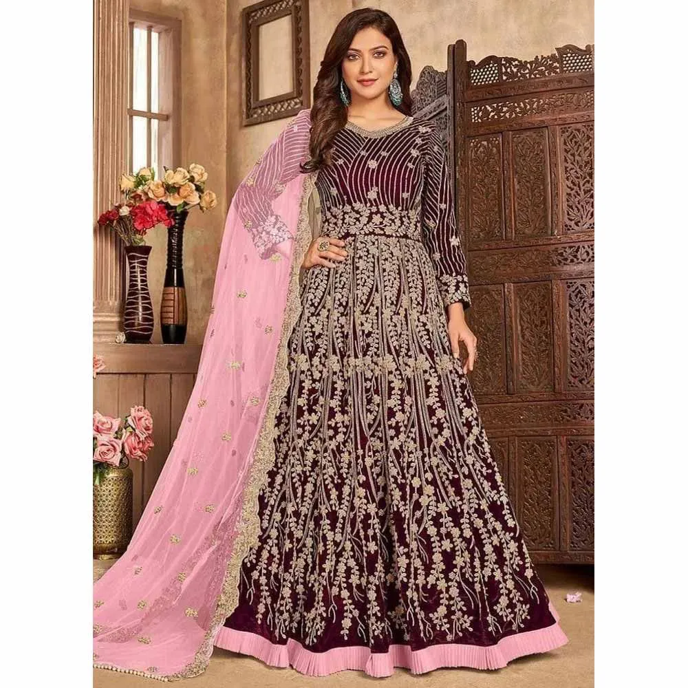 Georgette Embroidery New  Party Long Gown