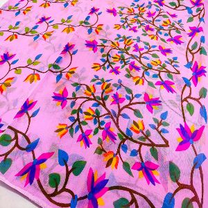 Deshi Half Silk Exclusive Design Screen Printed Saree for Women