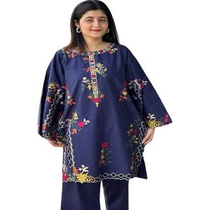Linen Embroidery Readymade Salwar Kameez 2pcs for Women