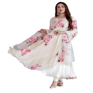 Diamond Georgette Readymade Rose Angel Gown 3 Piece Dress 
