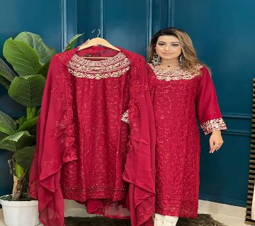 High Quality Georgette Embroidery Readymade New Stylish Party Dress for Women