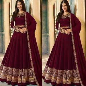 Georgette Embroidery Party Long Gown For Women
