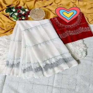Georgette High Quality Stylish Saree with Unstitched Blouse for Women