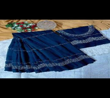 Georgette High Quality Stylish Saree with Unstitched Blouse for Women