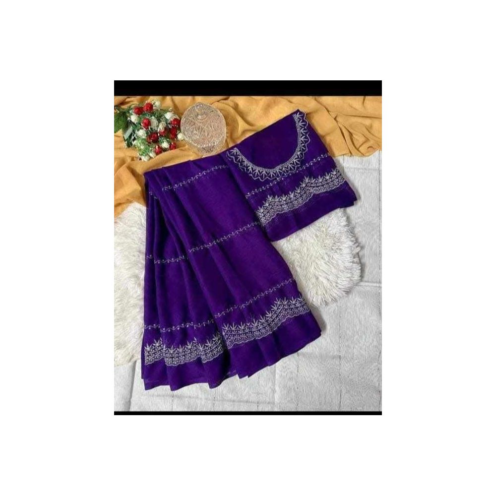 Georgette High Quality Stylish Saree with Unstitched Blouse for Women