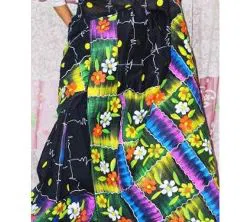 Multi Color Half Silk Hand printed Saree For Women No blouse piece 
