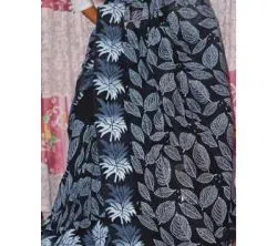 Black Color Half Silk Block print Saree For Women-No blouse piece 
