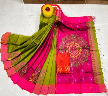 Dhupian Silk Saree and Dhupian Silk Panjabi for Combo Couple Set for Men & Women