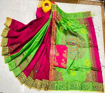 Dhupian Silk Saree and Dhupian Silk Panjabi for Combo Couple Set for Men & Women