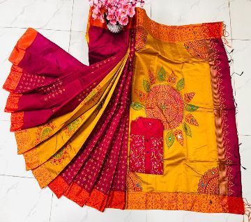 Dhupian Silk Saree and Dhupian Silk Panjabi for Combo Couple Set for Men & Women