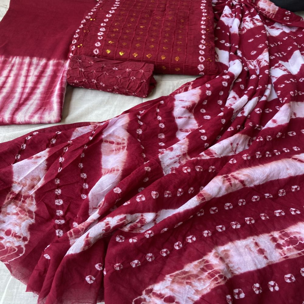 New Collection Sequence with Batik Shalwar Kamiz Three Piece For Women 