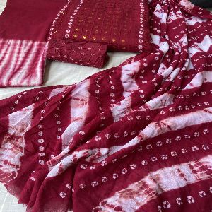 New Collection Sequence with Batik Shalwar Kamiz Three Piece For Women 