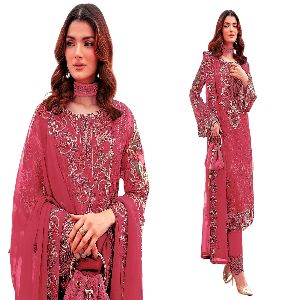 Georgette Embroidery New Stylish Semi Stitched Party Salwar Kameez 4 pcs for Women