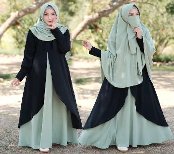 Premium Dubai Cherry 3 Part Abaya Borka  