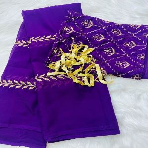 Georgette High Quality Stylish Fashionable & Elegant Design Saree with Blouse for Women