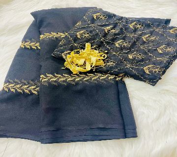 Georgette High Quality Stylish Fashionable & Elegant Design Saree with Blouse for Women