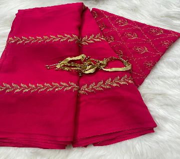 Georgette High Quality Stylish Fashionable & Elegant Design Saree with Blouse for Women