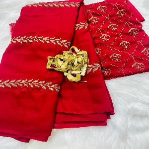 Georgette High Quality Stylish Fashionable & Elegant Design Saree with Blouse for Women