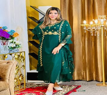 Georgette Embroidery New Stylish 2pcs Kaftan for Women