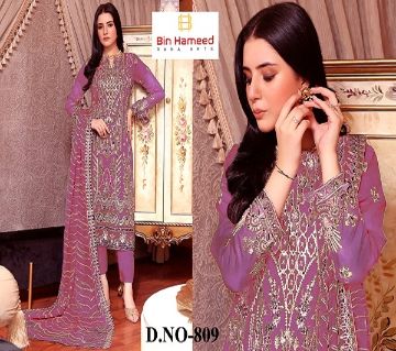 High Quality Georgette Embroidery New Stylish Semi Stitched Party Shalwar Kameez 4 Pcs for Women