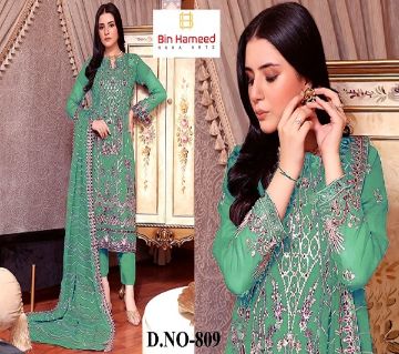 High Quality Georgette Embroidery New Stylish Semi Stitched Party Shalwar Kameez 4 Pcs for Women