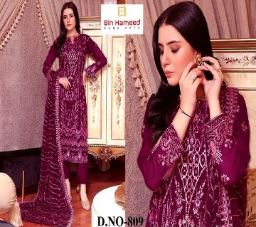 High Quality Georgette Embroidery New Stylish Semi Stitched Party Shalwar Kameez 4 Pcs for Women