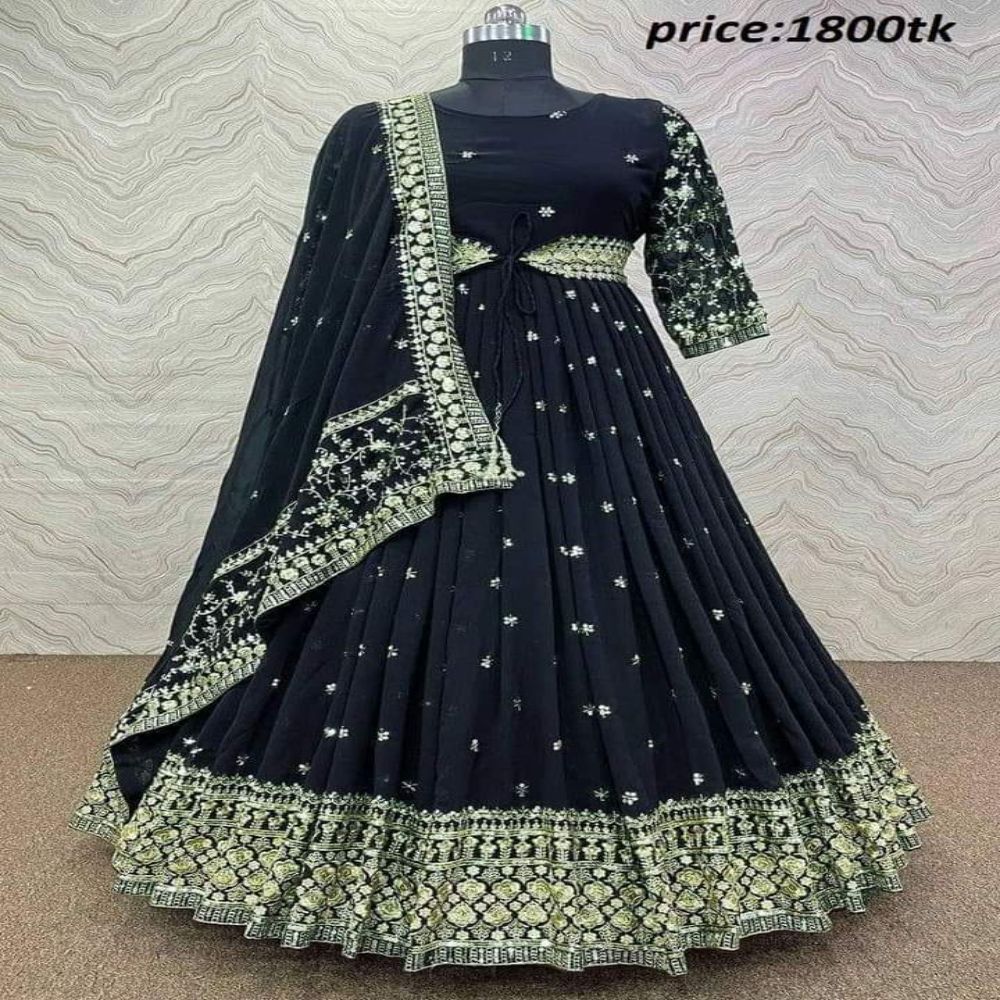 Semi Stitched Embroidery Weightless Georgette Gown for Women