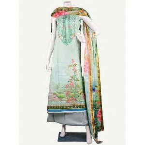 Pakiza Gorgeous Fashionable Digital Printed Cotton Three Pieces For Women (3878-A)