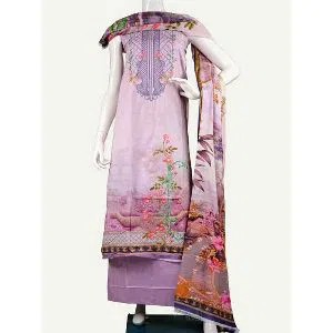 Pakiza Gorgeous Guljee Fashionable Digital Printed Cotton Three Pieces For Women (3878-C)