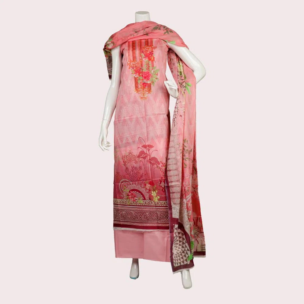 Pakiza Fashionable Embroidered Stone Cotton Gorgeous Asim Jofa Salwar Kameez For Woman ( 3985-D-Pink )