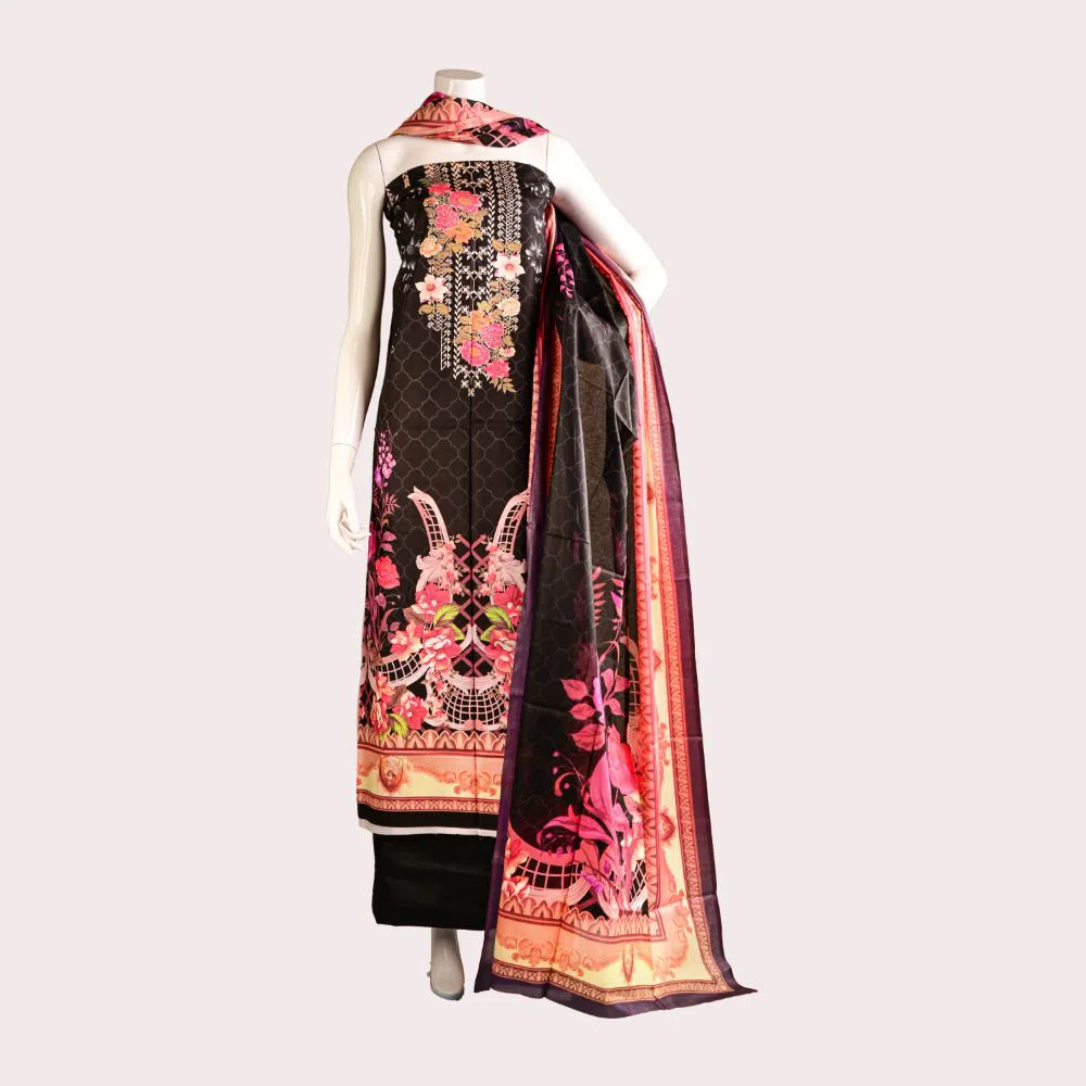 Pakiza Fashionable Embroidered Stone Cotton Gorgeous Malhar Salwar Kameez For Woman ( 3975-D )