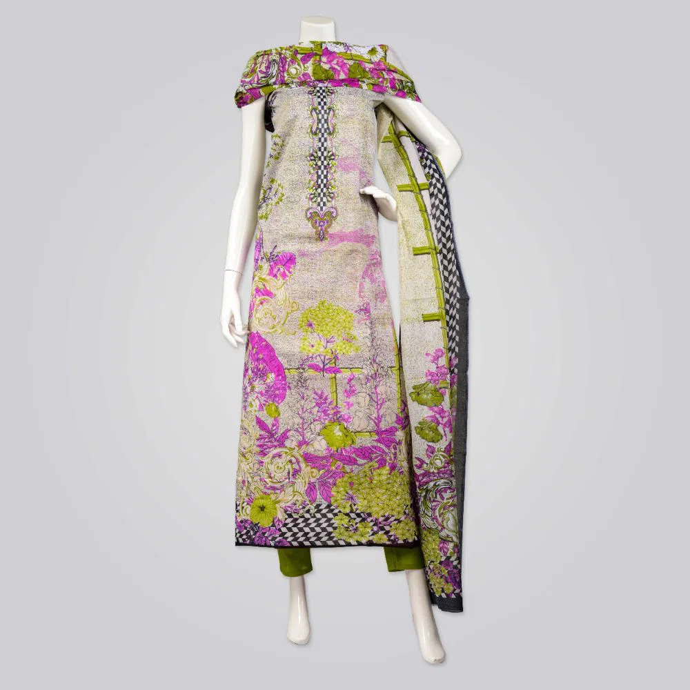 Pakiza Fashionable Embroidered Stone Cotton Gorgeous Surat Salwar Kameez For Woman ( 2775-A )