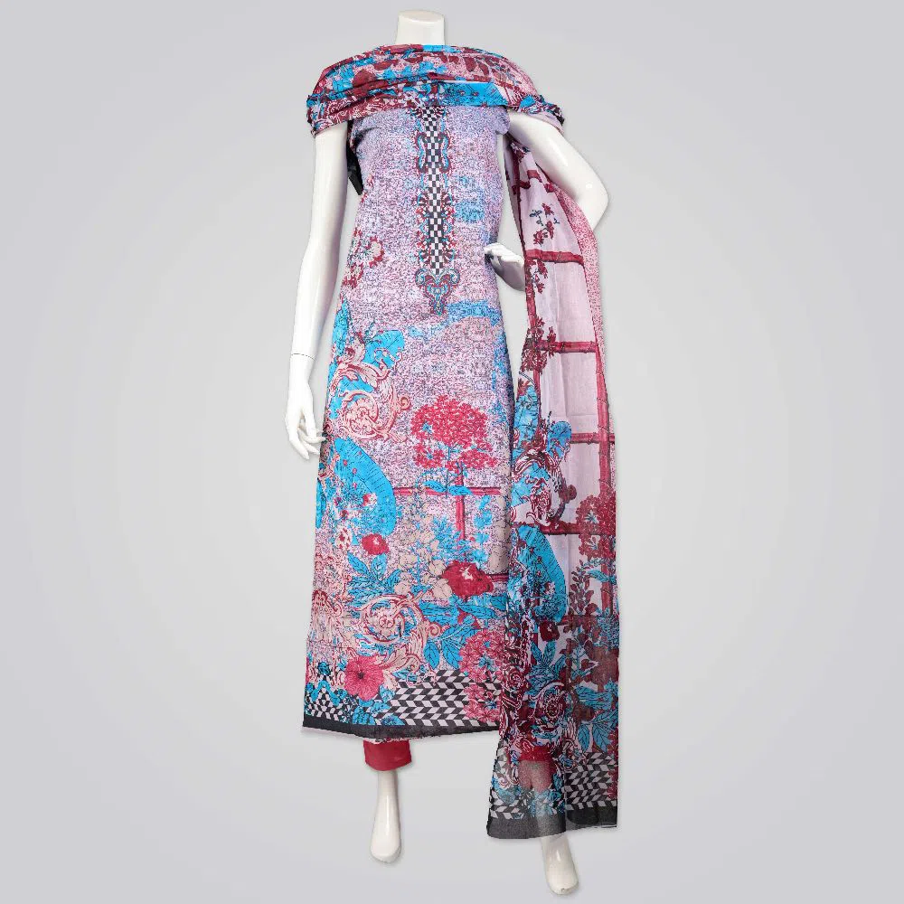 Pakiza Fashionable Embroidered Stone Cotton Gorgeous Surat Salwar Kameez For Woman ( 2275-C )