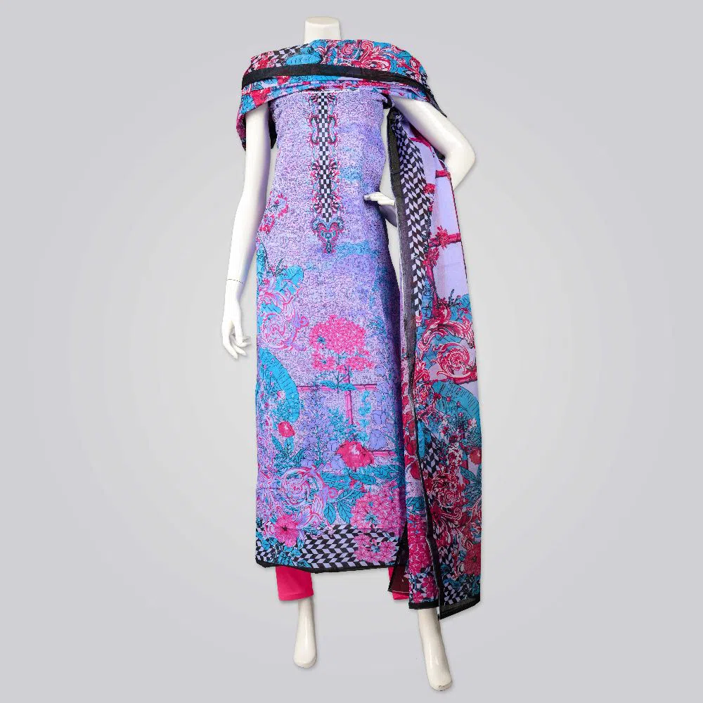 Pakiza Fashionable Embroidered Stone Cotton Gorgeous Surat Salwar Kameez For Woman ( 2275-D )