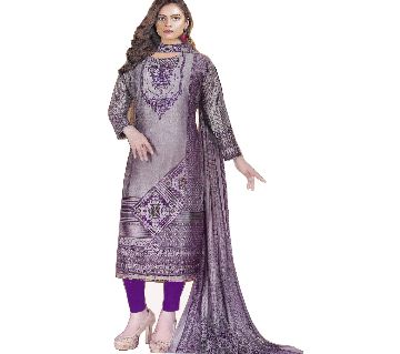 Unstitched New Collection Indian Pure Cotton Three Piece - Purple