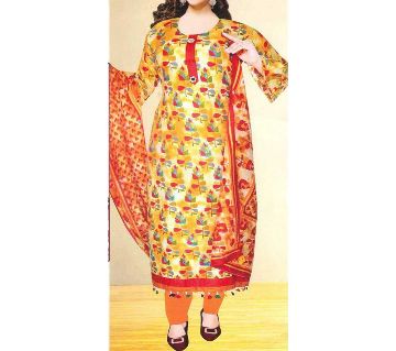 Eye Catching Design with Luxurious Collection Rich Fabric Honey-Bee-Yellow Royal Design Mixed Colour Unstitched Weightless Traditional Salwar Kameez 