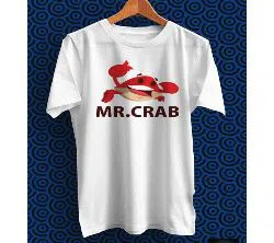 Crab Thumb Up White Polyester Half Sleeve T-Shirt for Men